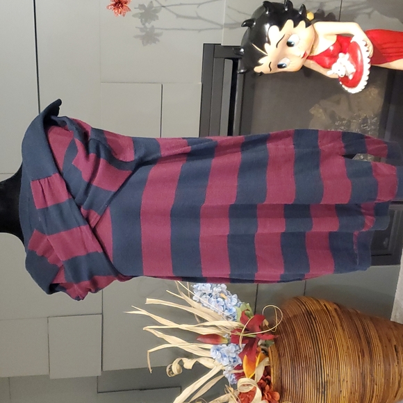 Ann Taylor Large Stripe Crewneck Cardigan - Picture 4 of 8